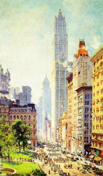cooper lower broadway in wartime 1917. , C