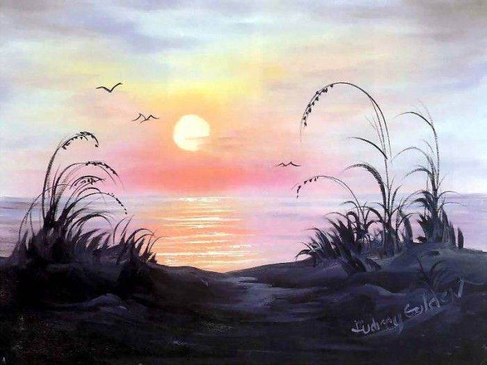 bob ross csg019 ocean sunrise audrey golden. , 