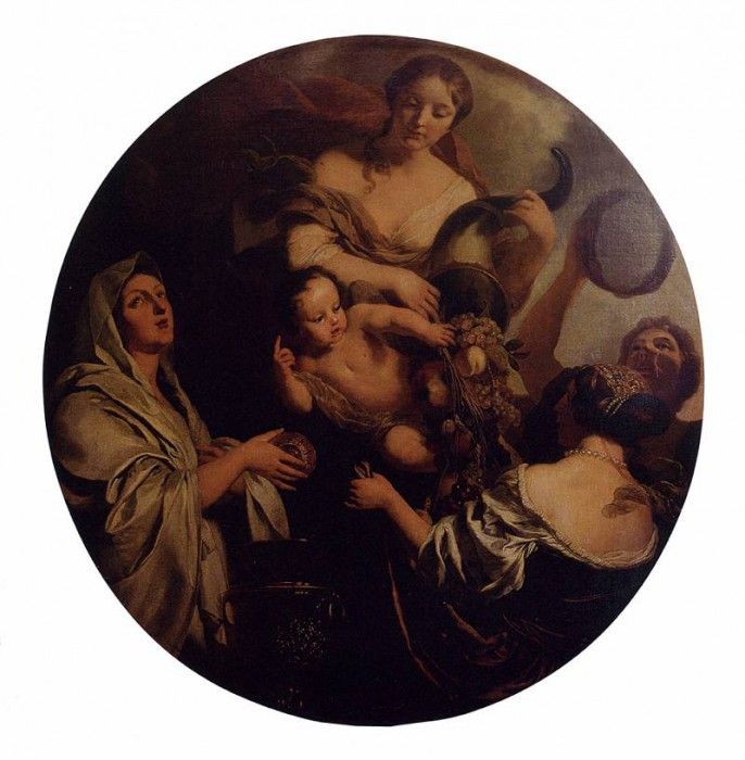 Lairesse Gerard De Allegory With An Infant Surrounded By Women. Lairesse,  