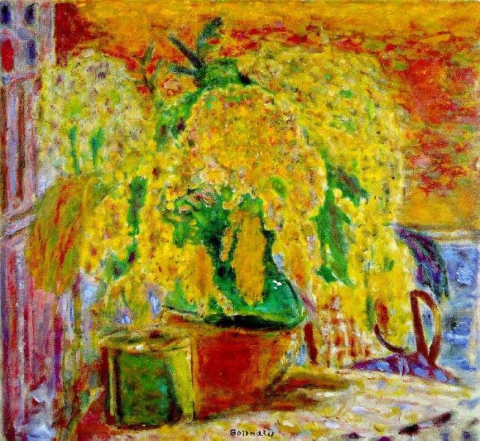 Bonnard Bouquet de mimosas (Bunch of Mimosa), ca 1945, 62x68. , 