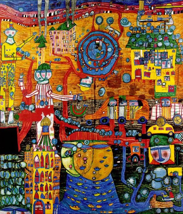 Hundertwasser The 30 Day Fax Picture, 1994, 151x130 cm, Wien. 