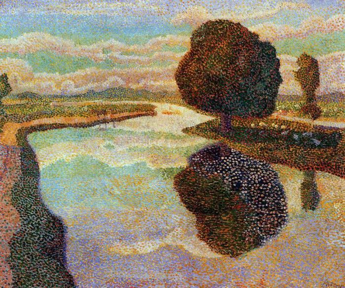 Toorop Jan Landscape with canal Sun. Toorop, 