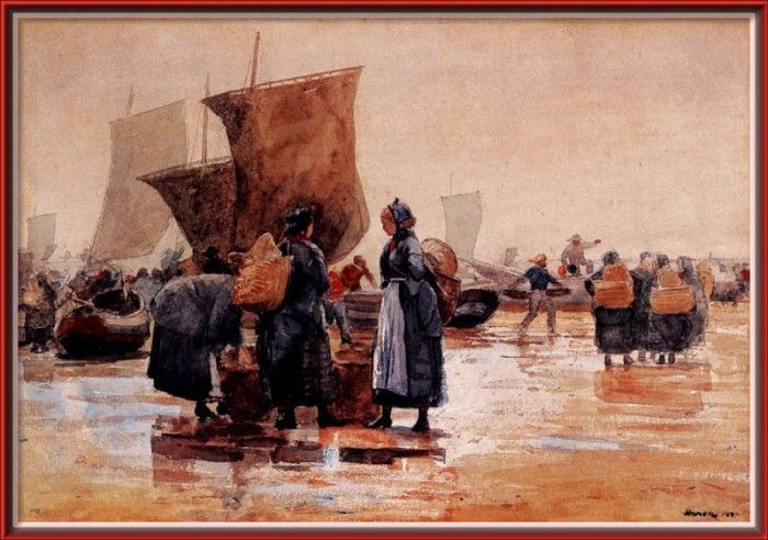 zFox SWD WH 20 Fisherfolk At The Beach 1881. , 