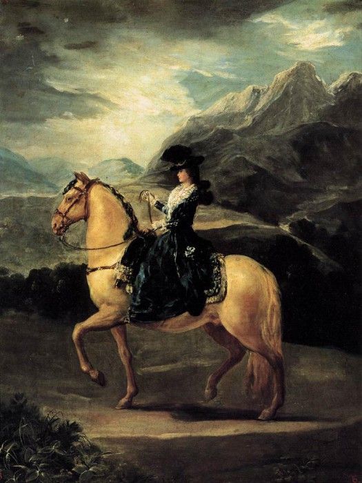 GOYA Francisco de Portrait of Maria Teresa de Vallabriga on Horseback.   ,  