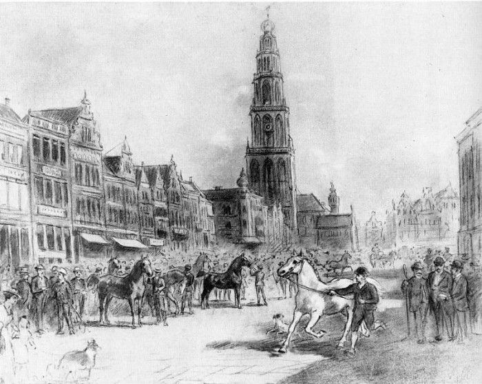 Eerelman Otto Study for horsefair on Grote Markt Sun. Eerelman, 