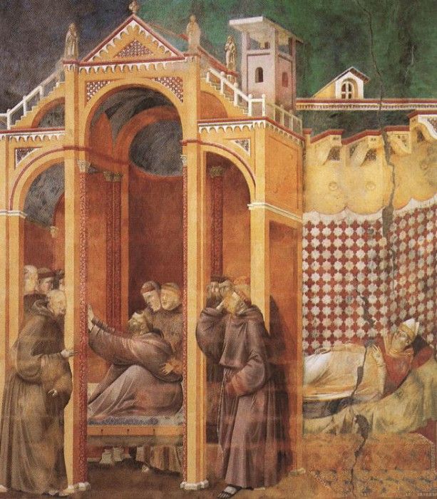 Giotto   Legend of St Francis   [21]   Apparition to Fra Agostino and to Bishop Guido of Arezzo.   