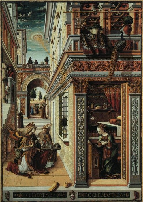 CRIVELLI ANNUNCIATION WITH SAINT EMIDIUS, 1486, NG LONDON.  