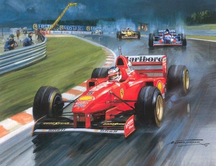 Cma 101 1997 belgian gp at a triumph for michael schumacher.  