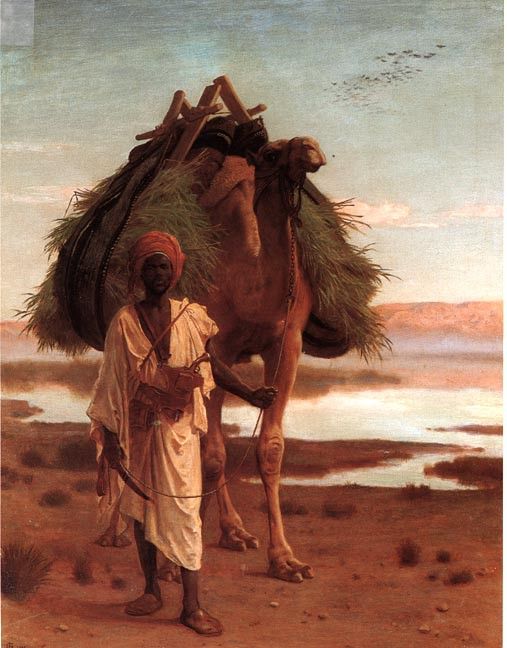 Nubian Leading a Laden Camel along the Banks of the Nile. , 