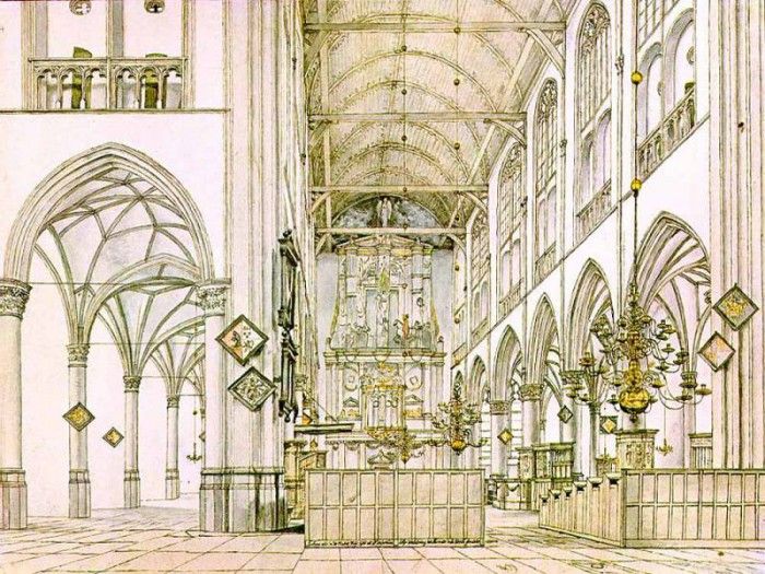 SAENREDAM Pieter Jansz Interior Of The Church In Alkmaar. Saenredam,  Jansz