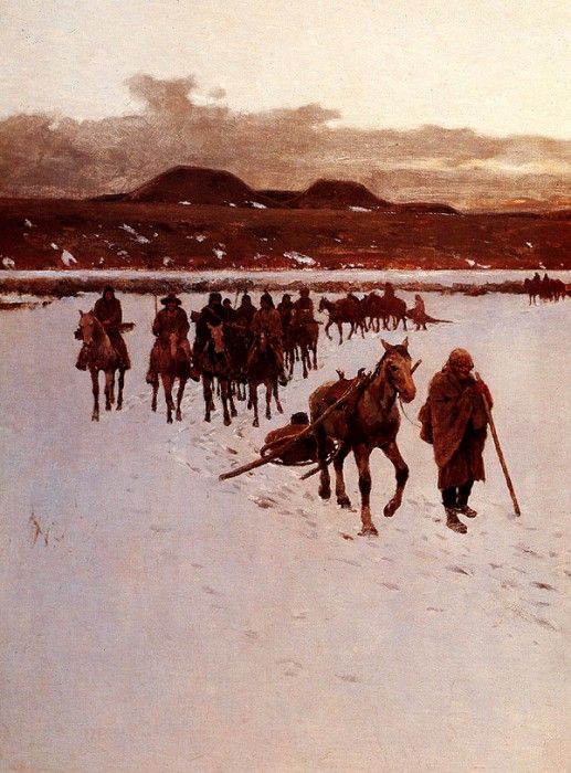 SDC 17 Henry Farny The Departure Of The Buffalo Hunt 1912. , HF