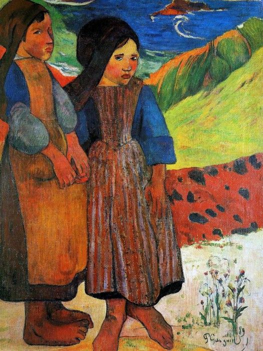 Gauguin Paul Two Breton girls Sun. , 
