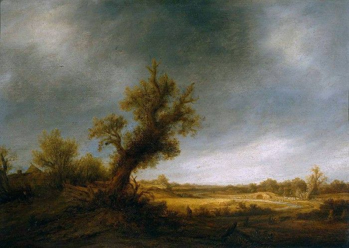 Ostade van Adriaen Landscape with an old oak Sun. , 