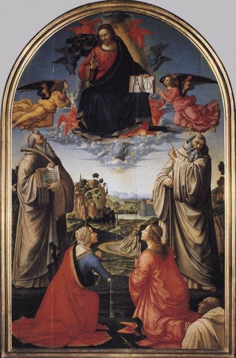 GHIRLANDAIO Domenico Christ In Heaven With Four Saints And A Donor. , 