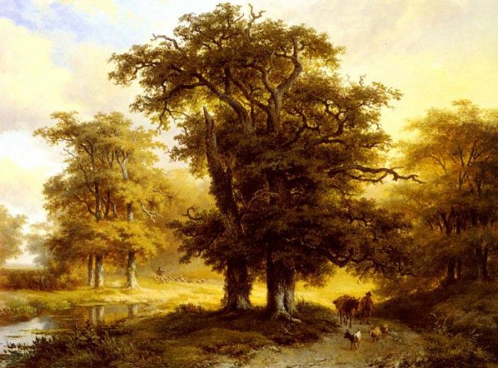 Koekkoek Marinus Adrianus The Country Road. Koekkoek, Adrianus 