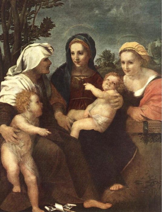 Madonna and Child with Sts Catherine Elisabeth and John the Baptist WGA. , 