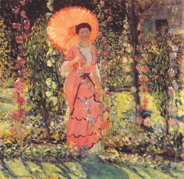 frieseke hollyhocks 1912-13. Frieseke,  