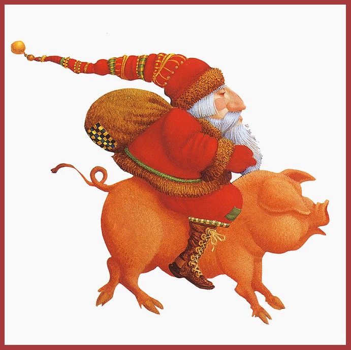bs-JCChristensen-SantaOnAPig. ,  .