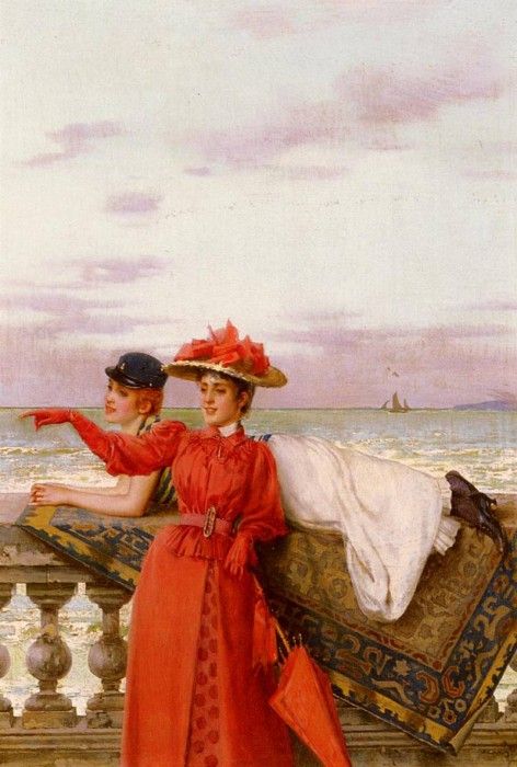 Corcos Vittorio Matteo Looking Out To Sea. ,  