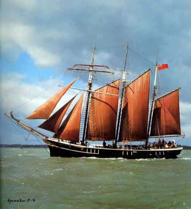 dk tall ships charlotte rhodes topsail schooner lyr 1904. 