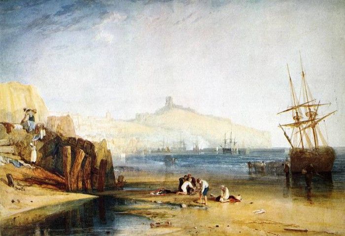Turner Joseph Mallord William Scarborough Town and Castle Morning Boys Catching Crabs. ,   