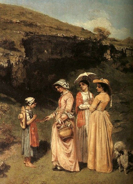 Courbet The Ladies of the Village Giving Alms to a Cowherd i. , 