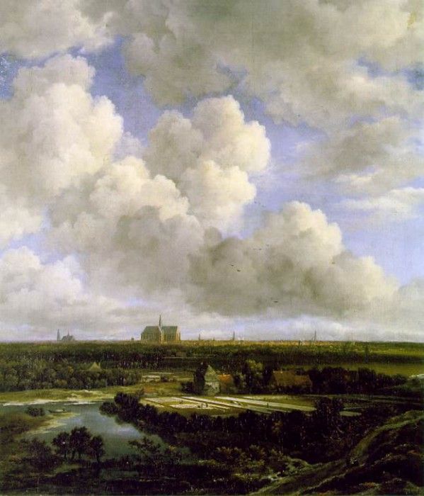 Ruisdael View of Haarlem with Bleaching Grounds, ca 1665, 62. Рейсдаля, Якоб ван