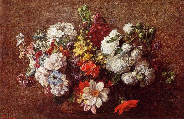 Fantin Latour Henri Bouquet of Flowers2. -, ---