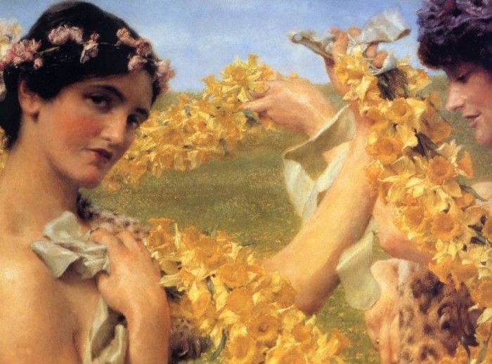 Lawrence Alma-Tadema - Quand les Fleurs reviennent (detail), De. - 