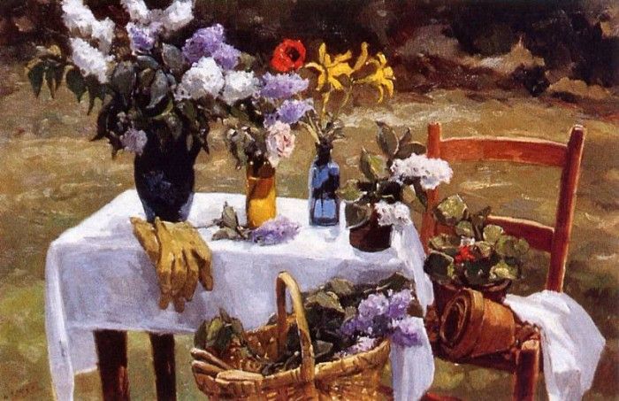 Helmut Gransow - Garden Still Life with Basket, De. Gransow, 