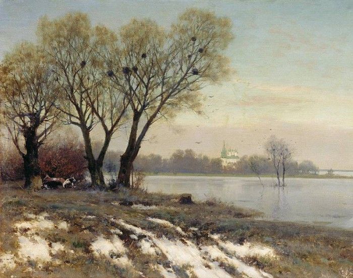 Ранняя весна Холст масло. Крыжицкий Константин (1858-1911)