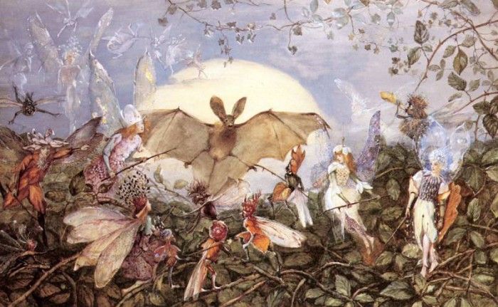 Fitzgerald John Anster Fairy Hordes Attacking A Bat. ,  Anster