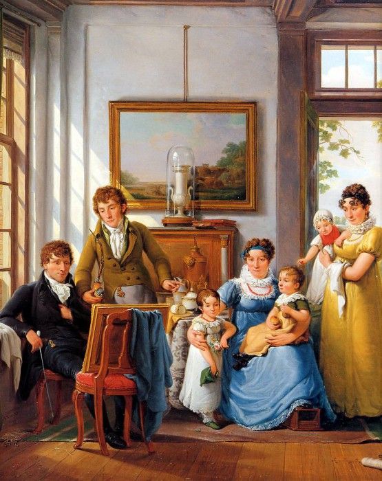 Strij van Abraham Hendrik Weymans and his family detail Sun. Strij,  