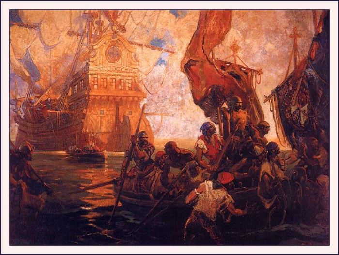 bs-ahp- Dan Sayre Groesbeck- Landing Of Cabrillo. Groesbeck,  Sayre