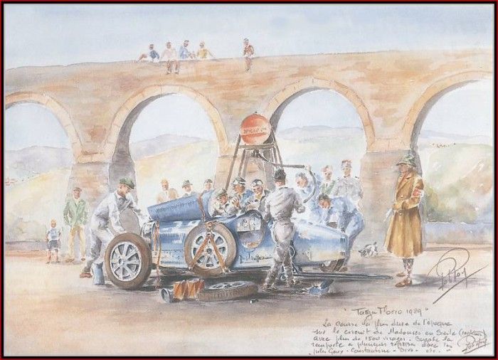 c 1929 refuelling in the targa florio.  