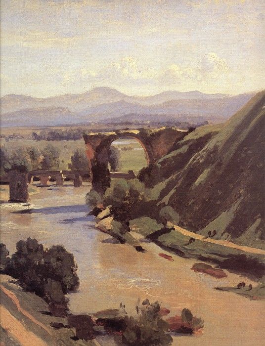 Corot The Augustan Bridge at Narni detail. , --