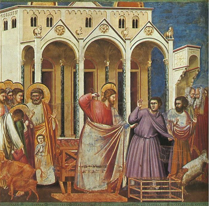 Giotto   Scrovegni   [27]   Expulsion of the Money changers from the Temple.   