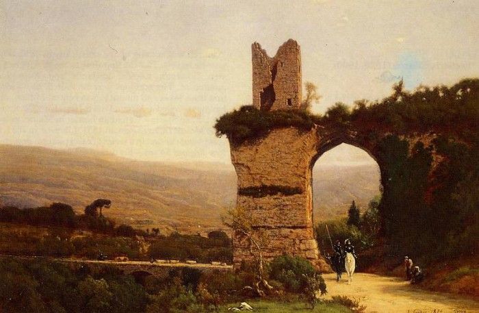 Inness George The Commencement of the Galleria aka Rome the Appian Way. , 