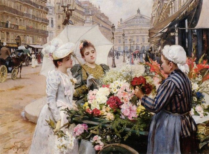The Flower Seller Avenue de LOpera Paris. Schryver, - 
