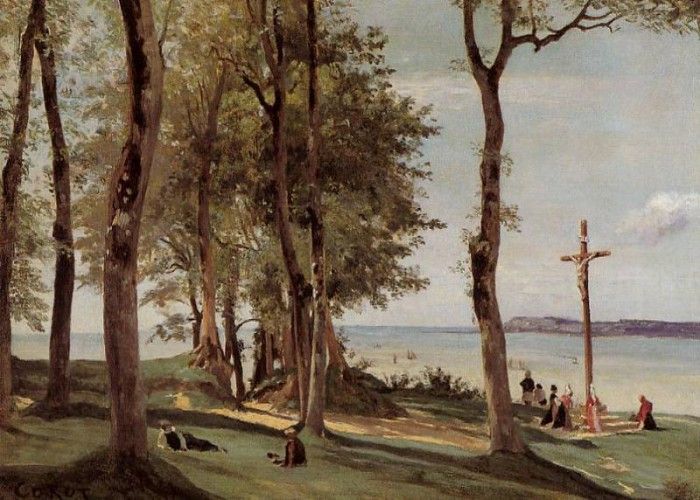 Corot Honfleur Calvary on the Cote de Grace. , --