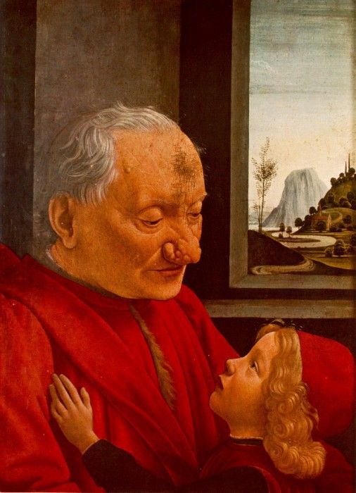 GHIRLANDAIO PORTRAIT OF AN OLD MAN WITH A CHILD LOUVRE. Гирландайо, Доменико