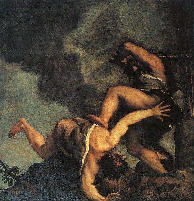 TIZIANO CAIN AND ABEL SANTA MARIA DELLA SALUTE VENICE.  ( )