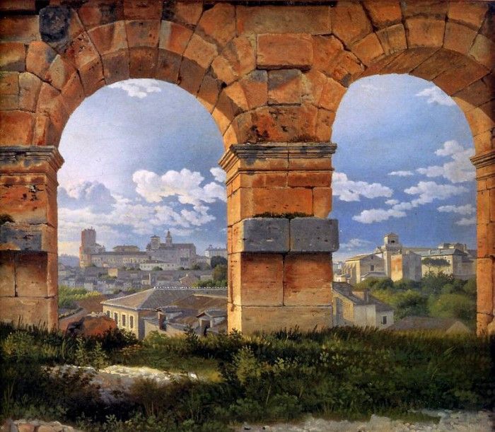 Eckersberg Christofer View through three arches of the Colos. Eckersberg,  