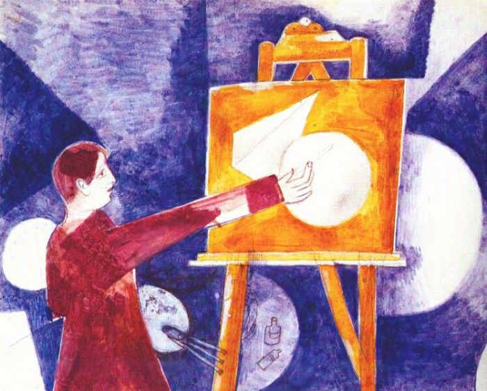 chagall the painter at the easel 1919. �����, ����