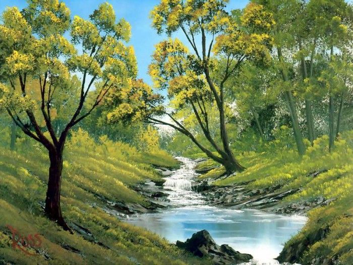 bob ross csg003 bubbling stream. , 