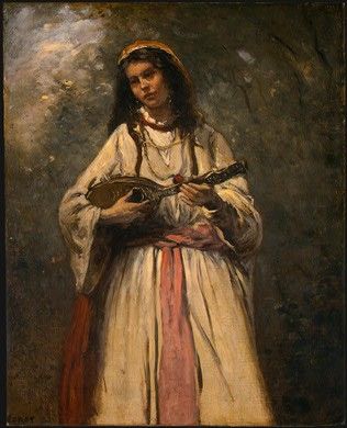 Corot Gypsy Girl with Mandolin, probably c. 1870-1875, NG Wa. , --