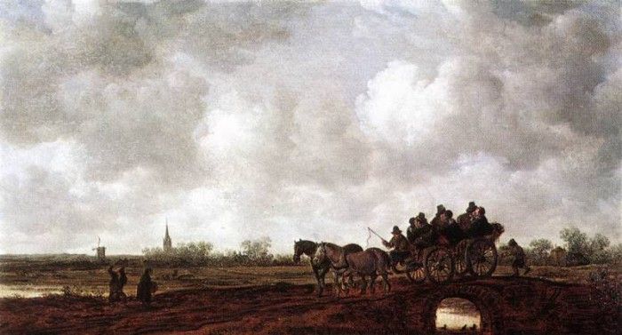 Goyen Jan van Horse Cart on a Bridge. ,  