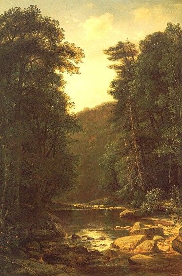 HETZEL, George, Woodland Stream, 1880, oil on canvas. Hetzel, 