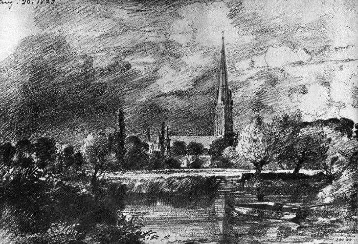 Constable John Salisbury cathedral Sun.  