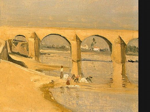 Corot River Scene with Bridge, 1834, Detalj 2, NG Washington. , --